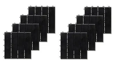 Black Pack Of 8 Tiles For Outdoor Deck Garden Flooring Tiles Board Decking  • £21.99