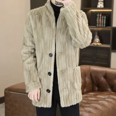 Mid-length Fur One-piece Fur Mens Coat Loose Casual Handsome Thickened Warm Mink • $135.52