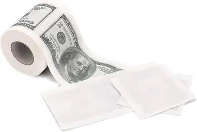 Money Toilet Paper Roll 100 Dollar Bill Tissue TP Benjamin Funny Gag Joke $ Gift • $23.85