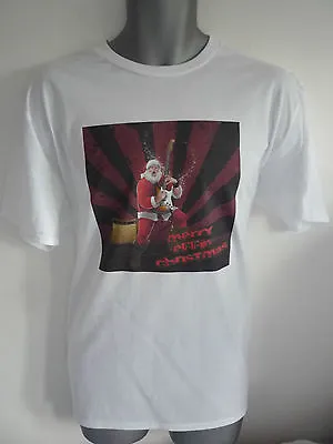 £9.99 • Buy Merry Effin Christmas T-shirt Santa Rocks Rocker Xmas Gift Guitar Metal