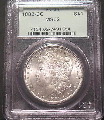 1882-CC U.S. Morgan Silver Dollar $1 PCGS MS62OGH 90% Silver Carson City • $349.75