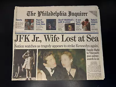 Vintage Philadelphia Inquirer JFK Jr. Wife Lost At Sea ☆ Dated July 18 1999 • $75