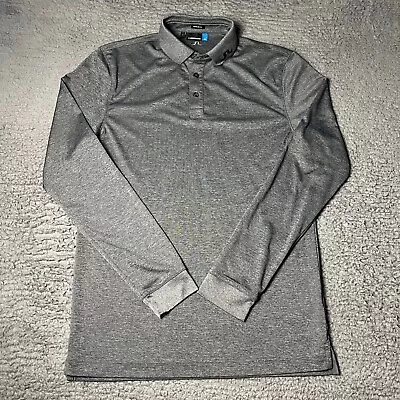 J Lindeberg Polo Shirt Mens Small Grey Golf Long Sleeve Performance Active • $19.88