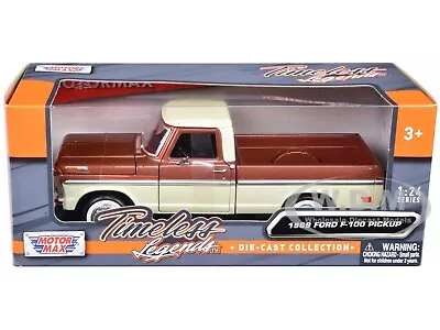 1969 Ford F-100 Pickup Brown & Cream 1/24 Diecast Model Car By Motormax 79315 • $19.99