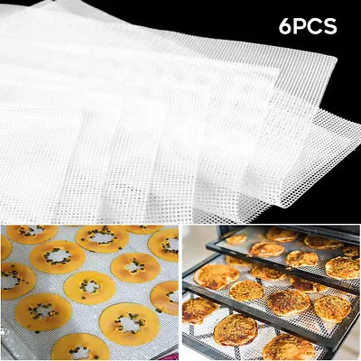 6xDehydrator Sheets Silicone Reusable Fine Mesh For Fruit Dehydrator Tray Liner • $19.94