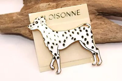 Vintage New NOS Cloisonne Enamel Dog Dalmation Puppy PIN Brooch-Estate • $34.99