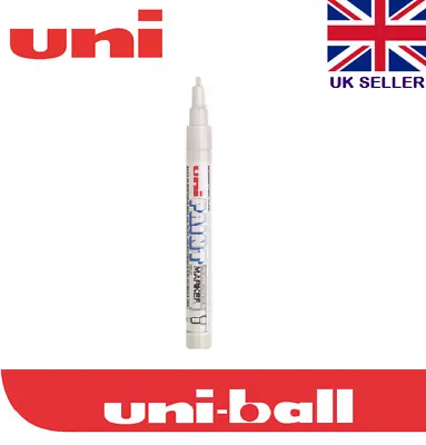 Uni Paint Marker Pen Fine PX-21 0.8mm-1.2mm Oil Based Permanent Waterproof WHITE • £3.49