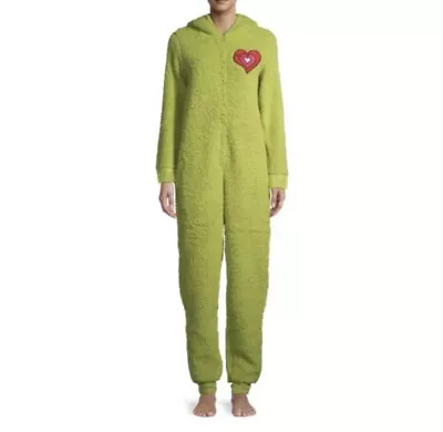 $49.95 • Buy The Grinch Union Suit Pajamas One Piece Christmas Halloween Costume Women Sz M