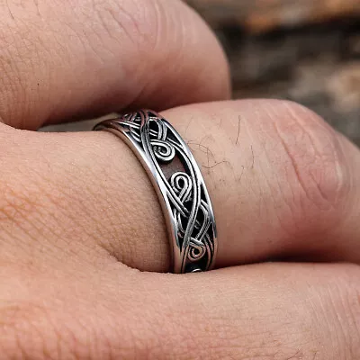 Stainless Steel Men's And Women's Vintage Viking Celtic Twisted Ring 7-13 Size • $11.99