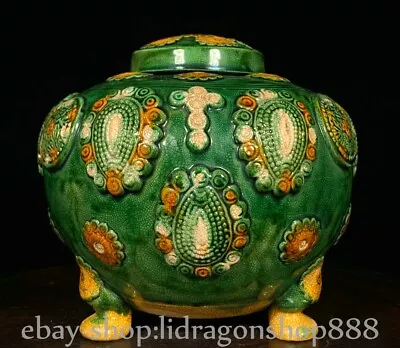 6.8  Old Chinese Tang Sancai Pottery Dynasty Flower 3 Foot Censer • £230