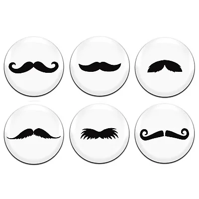 £3.99 • Buy 6x Moustache - Movember 25mm / 1 Inch D Pin Button Badges