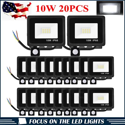 $100.99 • Buy 20X 10W LED Floodlight PIR Motion Sensor Security Wall Light Outdoor Flood Light