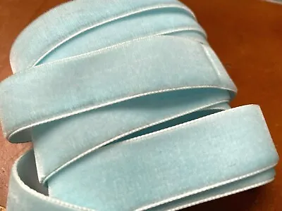 Vintage Velvet 7/8  Trim Ribbon 24 Pc Made In Switzerland Baby Blue • $3.19