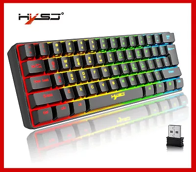 60% Mini Wireless Gaming Keyboard Bluetooth 5.0 + 2.4G Dual-Mode Rainbow Backlit • $45.99