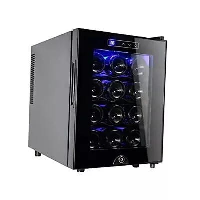 12 Bottle Wine Cooler RefrigeratorWine Fridge Freestanding With Lock &  • $242.43