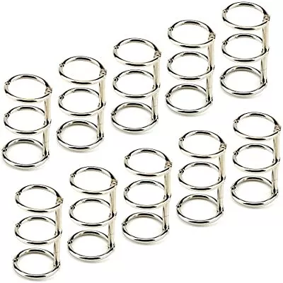 Pack Of 10 3 Ring Metal Loose Leaf Binders Book Rings With 20mm 0.8 Inch Inn... • $20.62