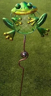 Garden Lawn Yard Decoration Animal Frog Glass & Metal Pick Stake NEW 30  • $24.99