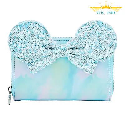Loungefly Disney Minnie Mouse Sequin Bow Small Zip Wallet New • $33