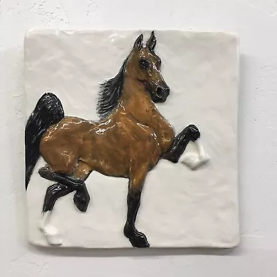 Hackney Driving Harness Show Pony Ceramic Handmade 3D Tile Sondra Alexander Art • $59.95