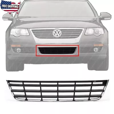 New Front Bumper Grille Chrome Black Plastic For 2006-2009 Volkswagen Passat • $43.65