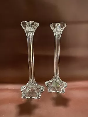 (2) Mikasa “Petals” 9  Lead Crystal Candlesticks Candleholders W Germany • $20