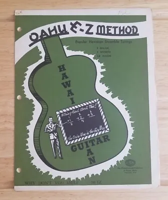Vintage Sheet Music ~ OAHU E-Z METHOD Hawaiian Guitar WHY DON'T YOU SMILE 50EZ • $6.99