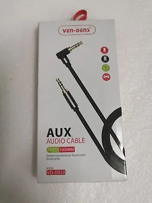 Ven-Dens 3.5mm Jack Audio Lead Aux Cable 90 Degree Right Angle For IPhone 1M MP4 • £3.39