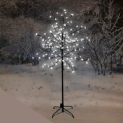 £20.99 • Buy Large 5ft Light Up Twig Christmas Tree White Decoration Cherry Blossom 150 LED 