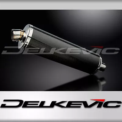 Delkevic Motorcycle 450mm Oval Carbon Exhaust Silencer End Can With Straps • $223.79