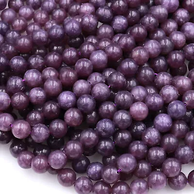 $9.99 • Buy Lepidolite 4mm 6mm 8mm 10mm Round Beads Natural Plum Purple Gemstone Strand