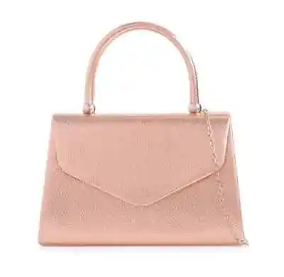 £13.99 • Buy Women Faux Leather Clutch Bag Top Handle Evening Bag Party Handbag 18 Colours UK