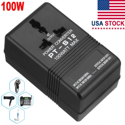 $15.99 • Buy 100W 110/120V To 220/240V Step-Up Down Dual Voltage Transformer Power Converter
