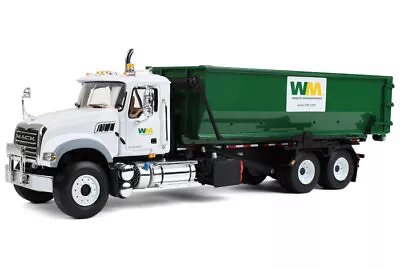 1/34 Mack Granite Waste Management Truck W/ Green Roll Off Container 10-4050 • $107.95