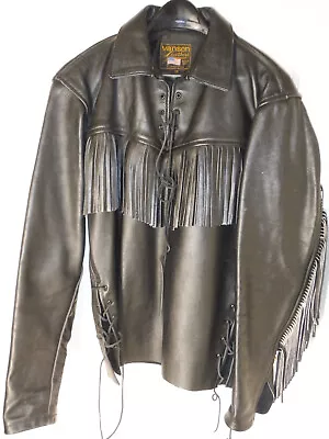 Vanson Fringed Cowhide Leather Shirt Sz Small (38-40) • $345