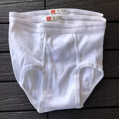 VTG HANES Boys Underwear Briefs 2 Pair Size 8 New Made In USA 90s Tighty Whites • $33.70