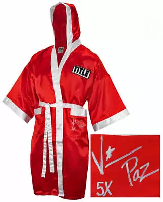 Vinny 'Paz' Pazienza Signed Title Red With White Trim Boxing Robe W/5x • $136.04