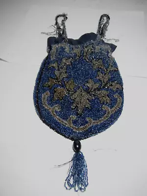 Ant. Beaded Handbag Purse W/tassel & Beaded Straps • $9.99