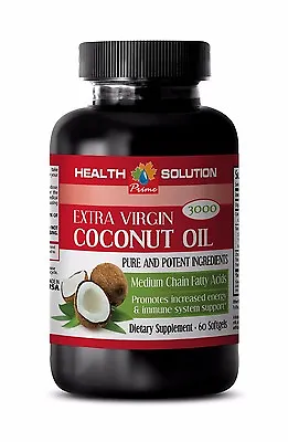 Immune Support -COCONUT OIL EXTRA VIRGIN 3000mg - Antifungal Antibacterial- 1B • £18.47