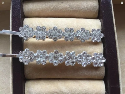 £2.99 • Buy Pretty Diamante Hair Grip.bobby Pin.slide. 1 Pair. Crystal.weddings.bride.party,