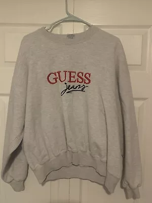 Vintage 90s Guess Jeans Made In USA Crewneck Sweatshirt With Embroidered Logo • $20