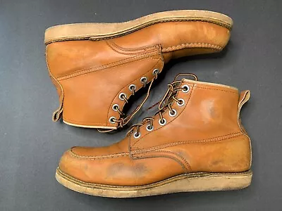 Vintage 70s Knapp Brown Cognac Moc Toe Leather Work Boots (red Wing) Size 10.5 • $89.99