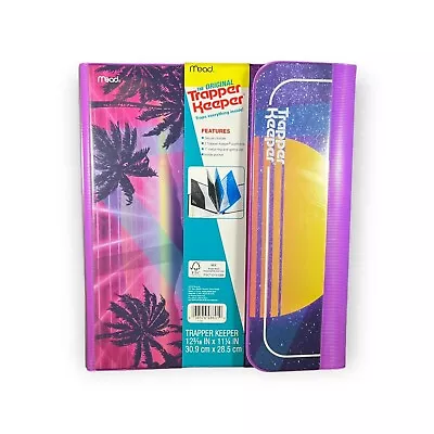 Mead Trapper Keeper Binder Outrun Sunset 1  Round 2 Folders NEW • $19.89