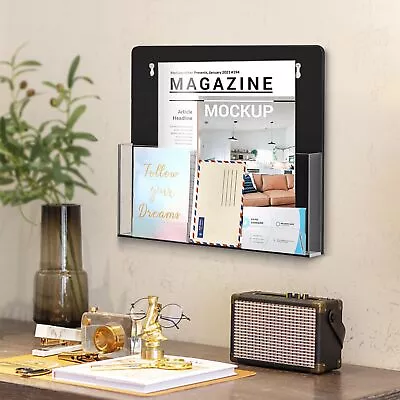 2x Acrylic Wall File Holder Magnetic Organizer Wall Mount  Hanging Organizer • $23.14