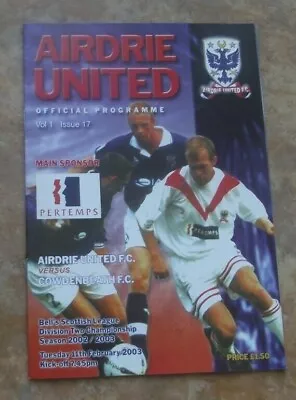 2002-03 (Feb)  Airdrie United V Cowdenbeath  -  Scottish Division Two • £0.99