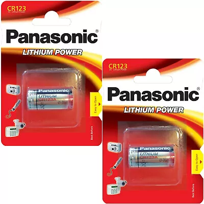 2 X Panasonic 123 LITHIUM Photo Batteries CR123A CR17345 • £6.25