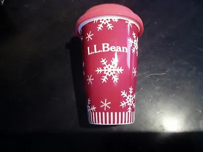 L L Bean Ceramic 8 OZ Coffee Cup Mug Travel Rubber Lid  • $12.99