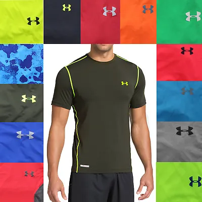 Under Armour T Shirt Heatgear Men's Fitted Poly Blend Active Short Sleeve Tee • $19.99