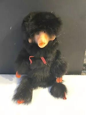 VINTAGE CHIMP MONKEY Rabbit Hair Hide Silky Hair Jointed Arms Legs Brown • $22