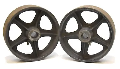 2 Vintage Industrial Cast Iron Matching Pair Of Caster Wheels • $79.99