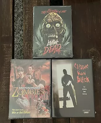 Lot 3 Horror DVDs Motorcross Zombies Return Of The Living Dead Shadows Run Black • $29.99